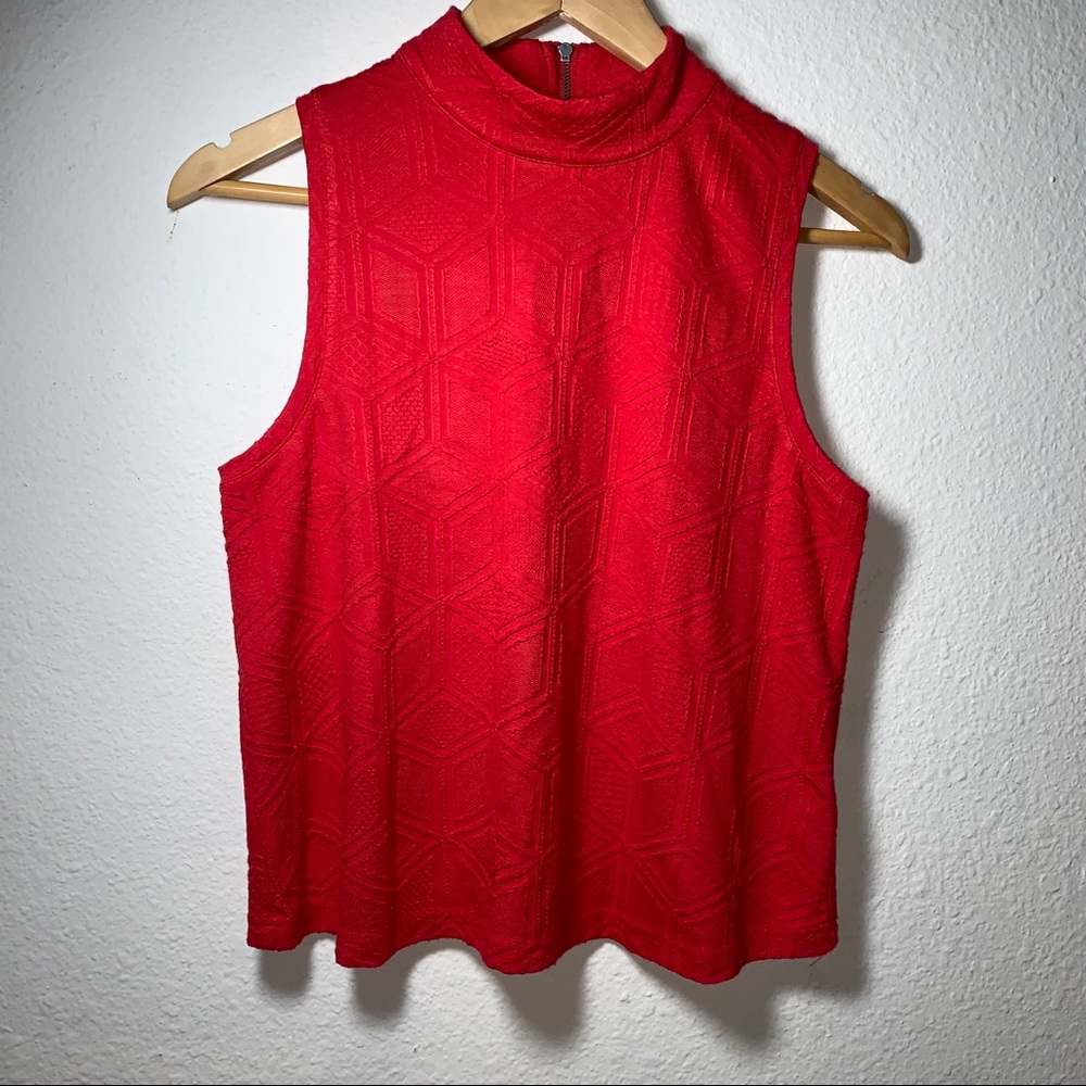 Red Postage Stamp Anthropologie Crop Top, S